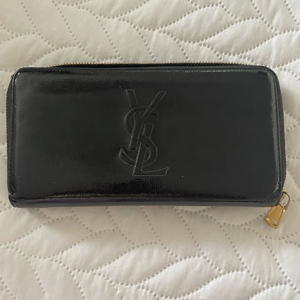 Yves Saint Laurent Black Leather Wallet EUC